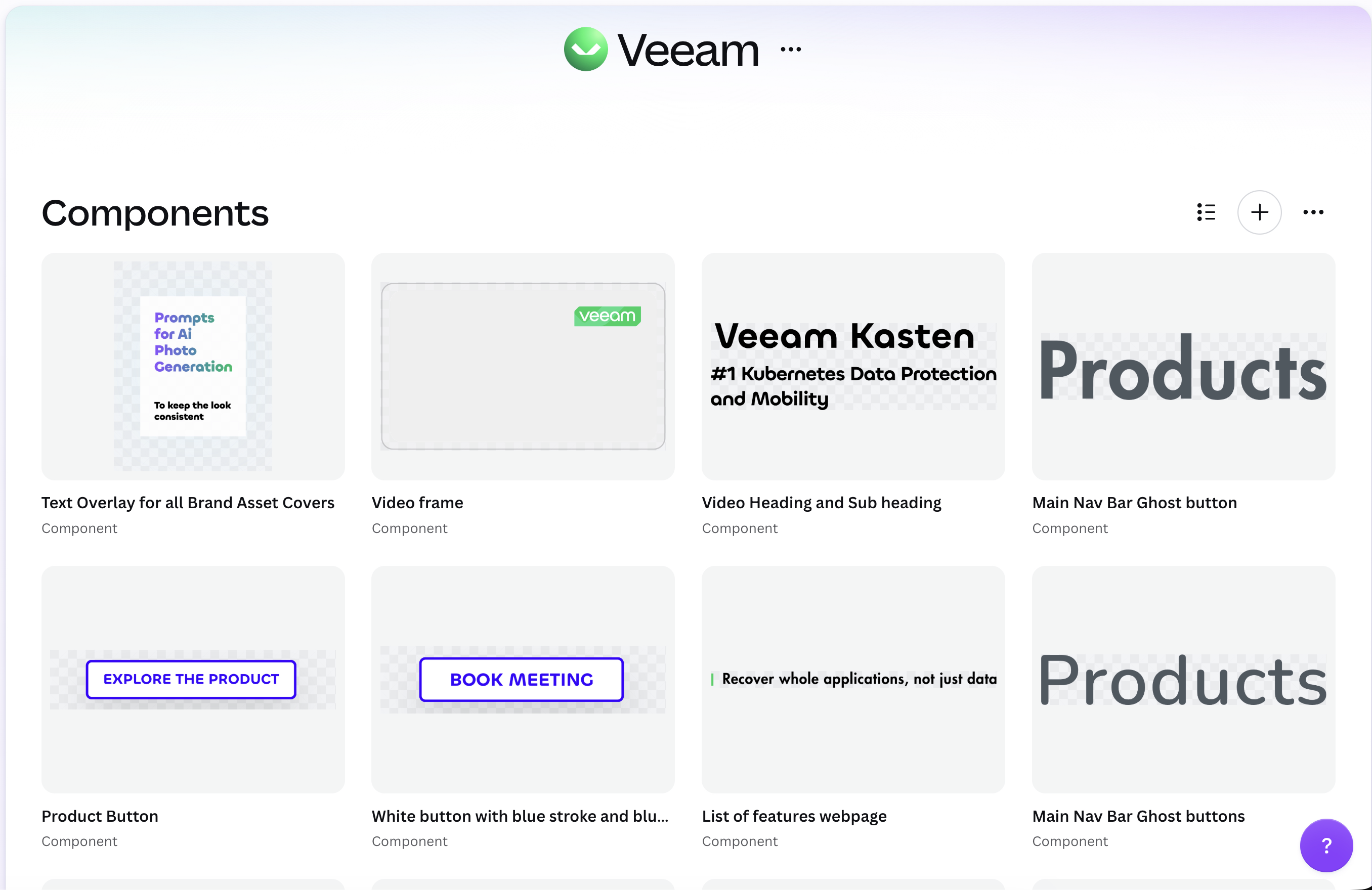 Veeam Canva components library