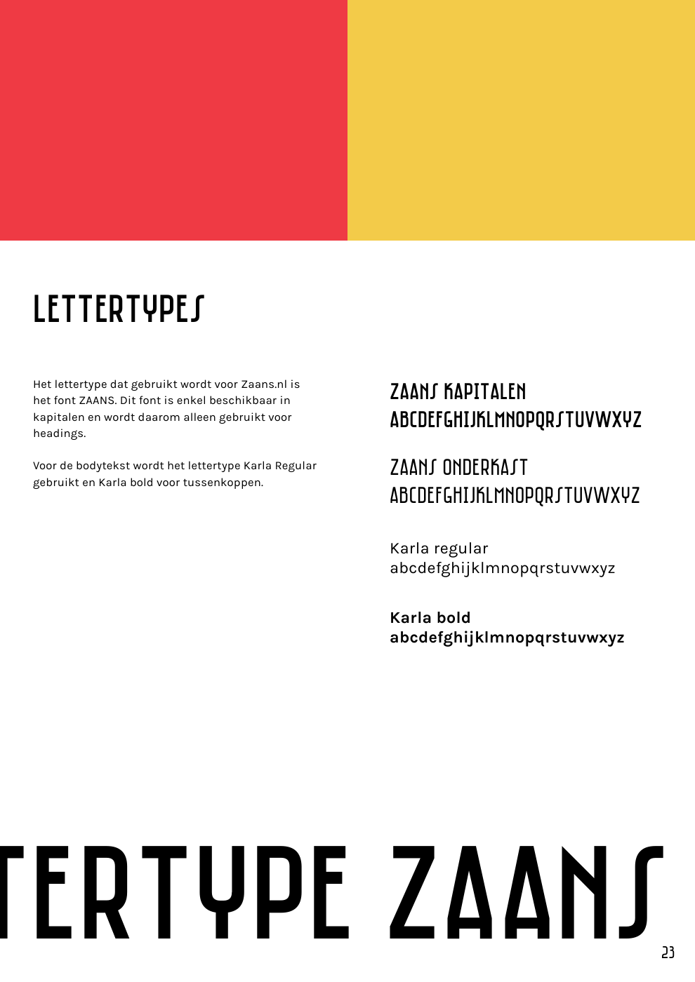 ZAANS brandbook typography reference