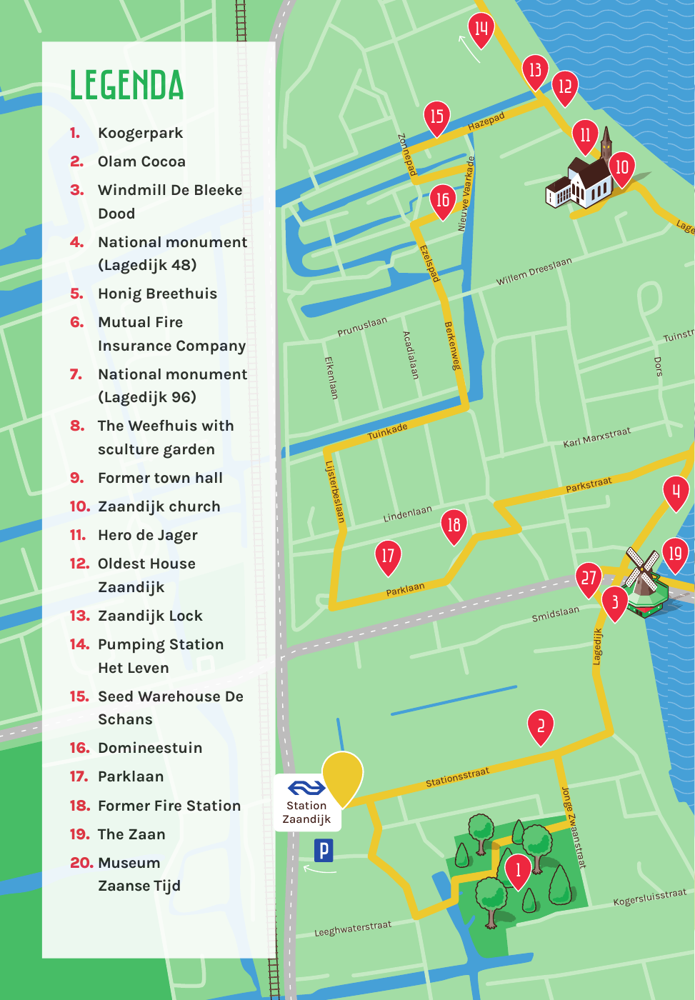 English Zaandijk route map